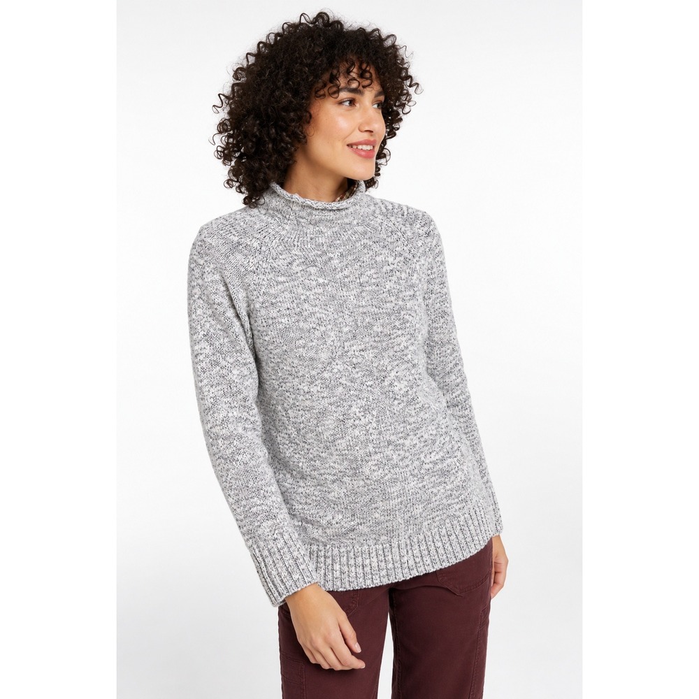 L.L. Bean Marled Coastal Mock Roll Funnel Neck Coastal Sweater XL Petite